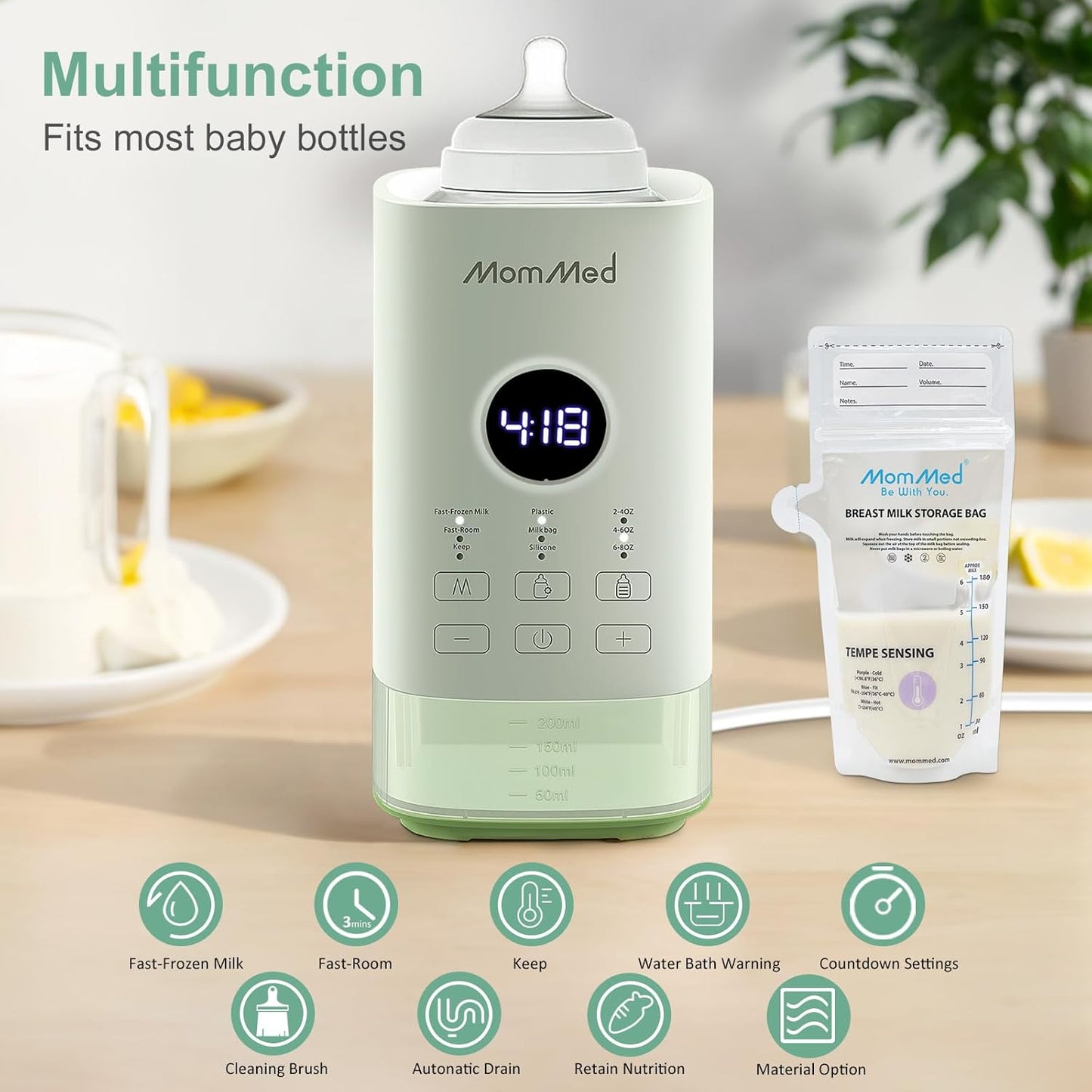 Smart Baby Bottle Warmer - For all Bottles with Breastmilk or Formula