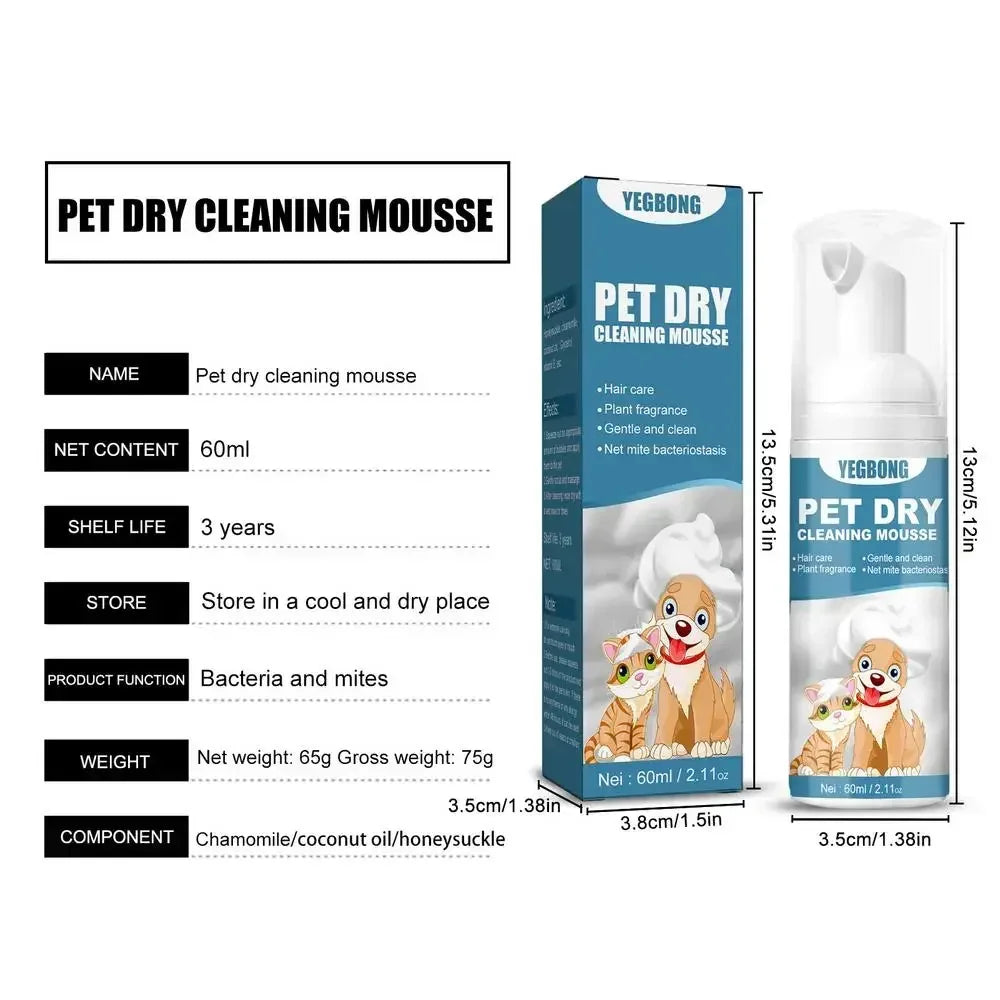 No Rinse Natural Pet Shampoo - Plant Based Waterless Mousse for Safe & Deep Cleaning