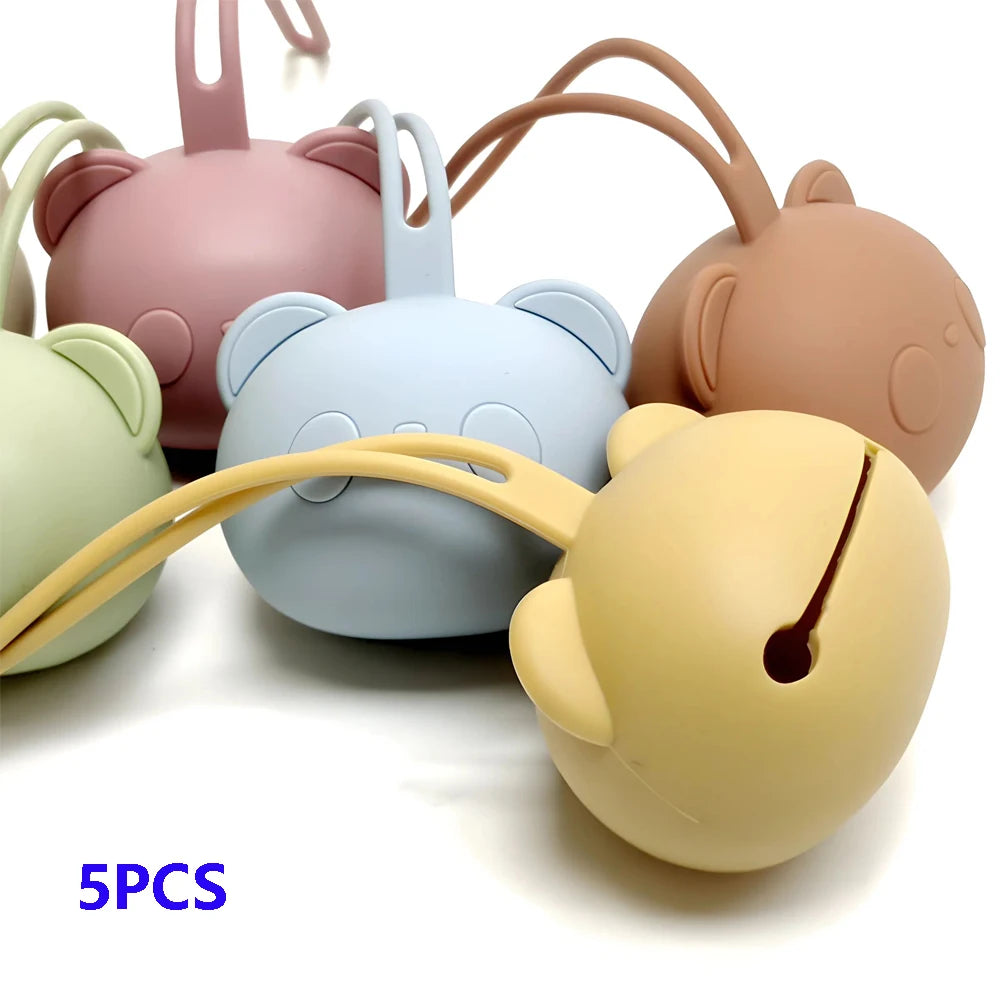 LuniiCare™ Bear Pacifier Baby Bag - Soother Silicone Dust Organiser Chain Bag