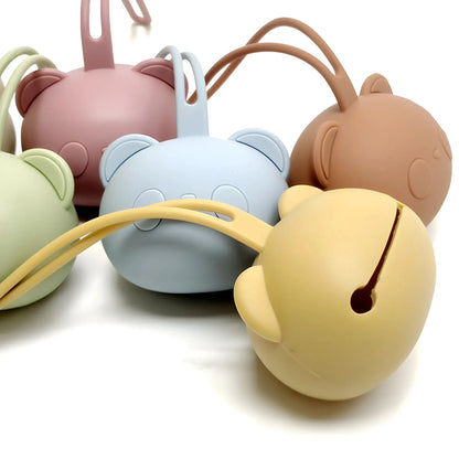 LuniiCare™ Bear Pacifier Baby Bag - Soother Silicone Dust Organiser Chain Bag