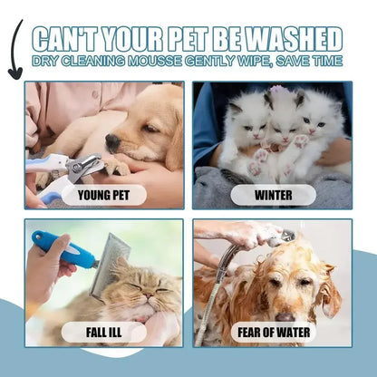No Rinse Natural Pet Shampoo - Plant Based Waterless Mousse for Safe & Deep Cleaning