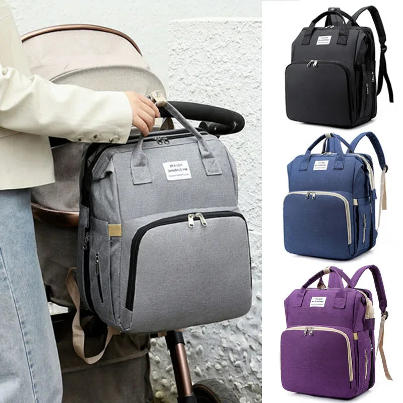 Nestie™ Portable All-in-One Baby Haven – Foldable Diaper Bag, Travel Bassinet, Napping Crib & Changing Station