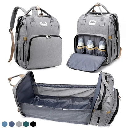 Nestie™ Portable All-in-One Baby Haven – Foldable Diaper Bag, Travel Bassinet, Napping Crib & Changing Station